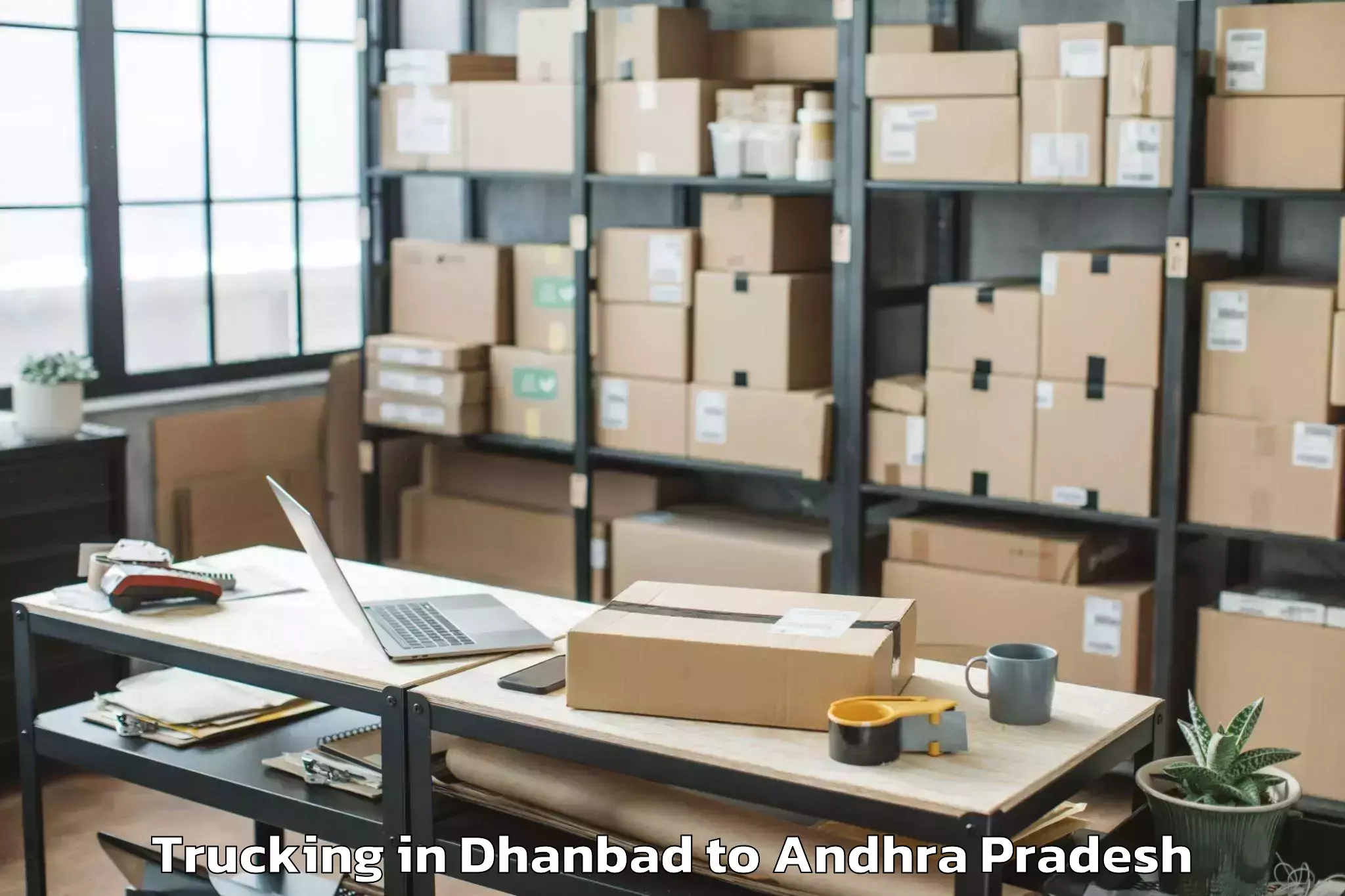 Easy Dhanbad to Peda Araveedu Trucking Booking